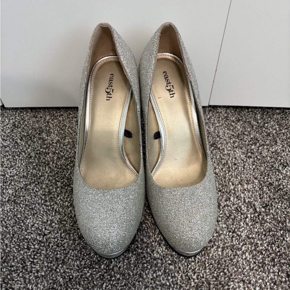 Bali Silver Glitter Heels